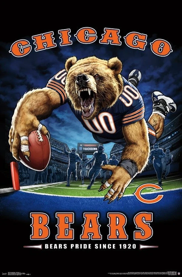 Main image of Chicago Bears End Zone Poster Print - 22 x 34