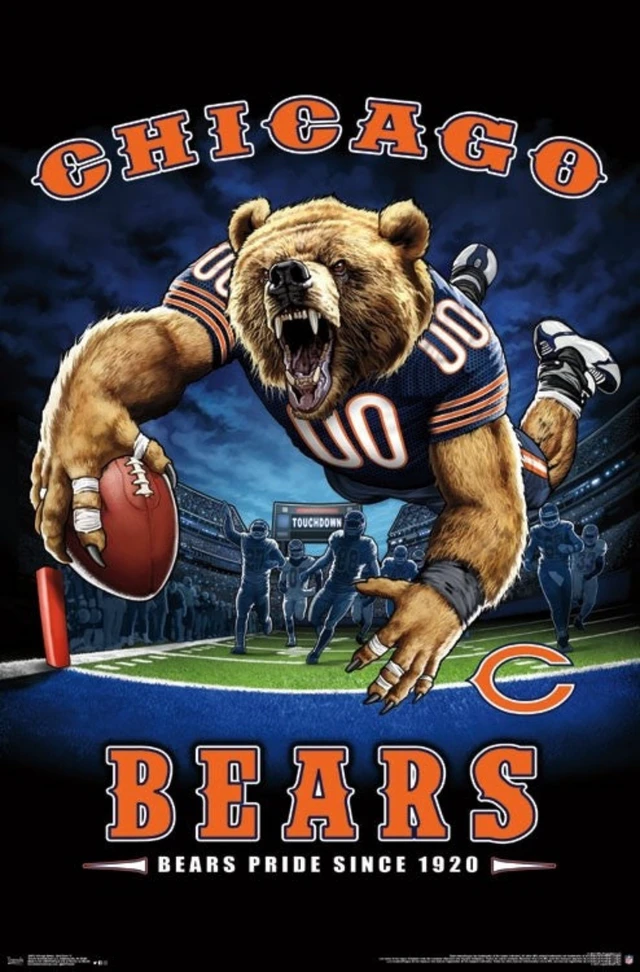 Alt view image 2 of 4 - Chicago Bears End Zone Poster Print - 22 x 34