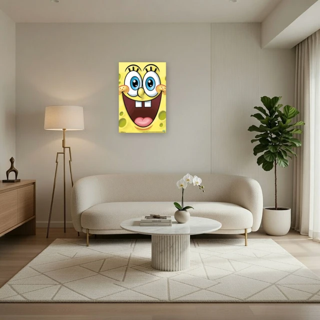 Alt view image 3 of 4 - SpongeBob Face Poster Print - Fun and Colorful Decor