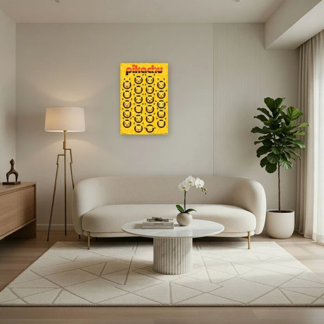 Alt view image 3 of 4 - Pikachu Faces Poster Print - Vibrant Pokémon Art
