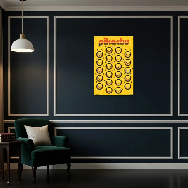 Alt view image 4 of 4 - Pikachu Faces Poster Print - Vibrant Pokémon Art