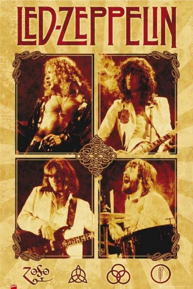Main image of Led Zeppelin Quad Parchment Poster - Premium Quality Artwork