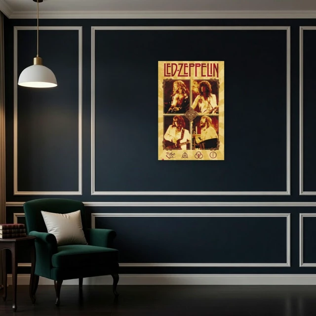 Alt view image 4 of 4 - Led Zeppelin Quad Parchment Poster - Premium Quality Artwork
