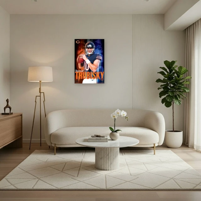 Alt view image 3 of 4 - Mitch Trubisky Chicago Bears Poster Print