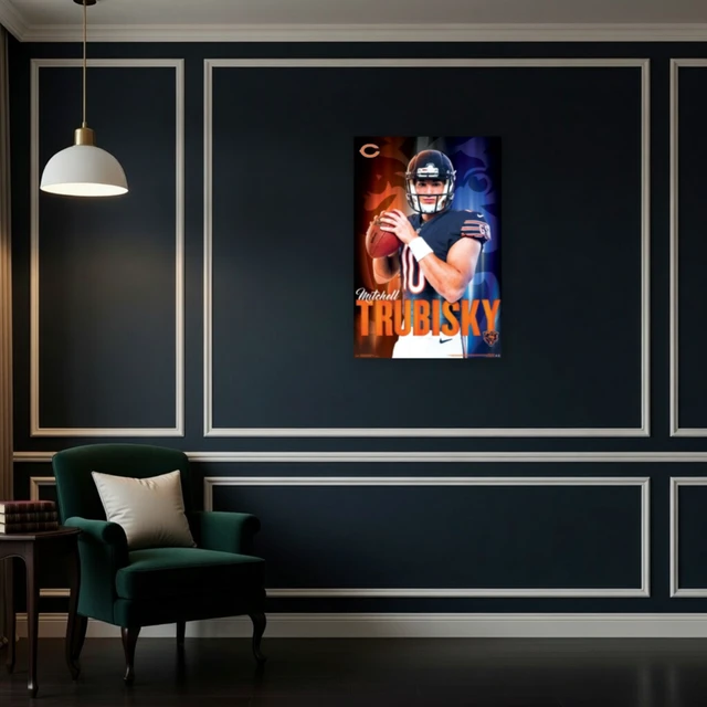 Alt view image 4 of 4 - Mitch Trubisky Chicago Bears Poster Print