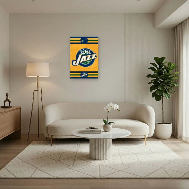 Alt view image 3 of 4 - Utah Jazz Logo Poster Print - NBA Team Art