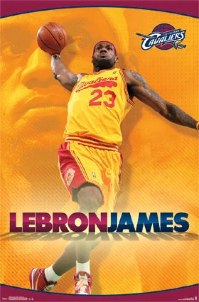 Main image of Cleveland Cavaliers LeBron James Yellow Poster Print (24x36)