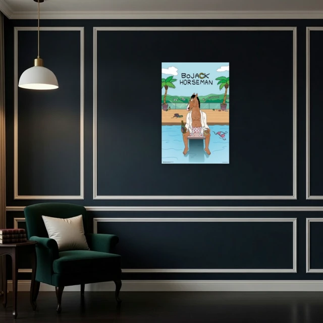 Alt view image 4 of 4 - Bojack Horseman Pool Poster - Vibrant Wall Art