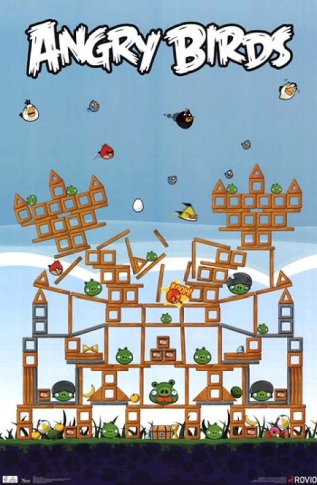 Main image of Angry Birds Pig Fort Poster Print - Vibrant Wall Art