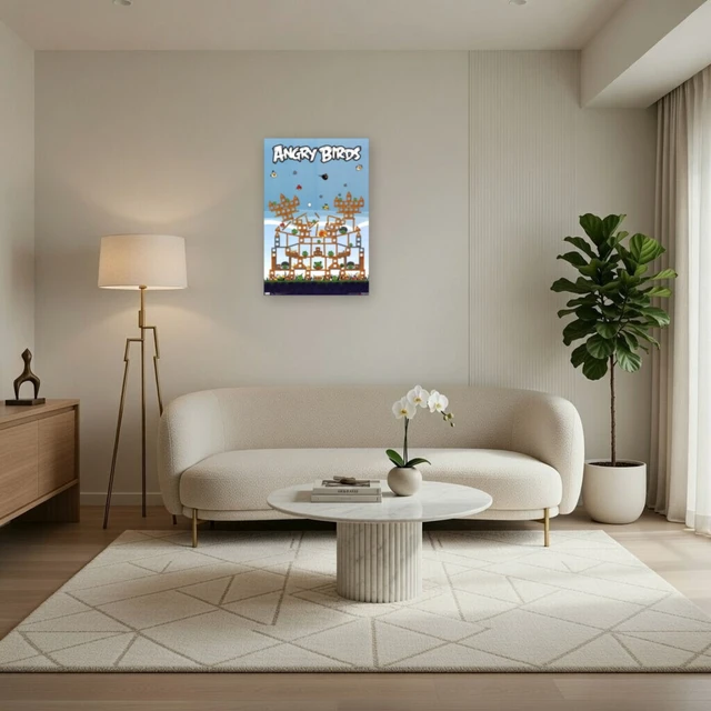 Alt view image 3 of 4 - Angry Birds Pig Fort Poster Print - Vibrant Wall Art