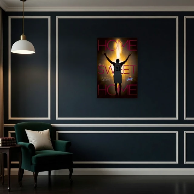 Alt view image 4 of 4 - Cleveland Cavaliers LeBron James Home Sweet Home Poster Print