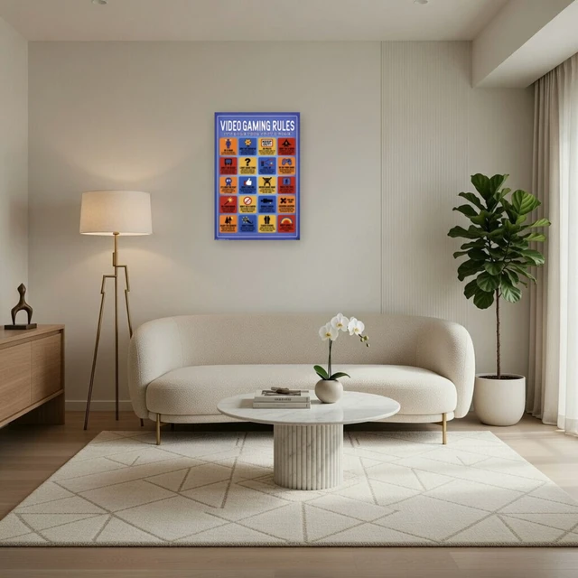 Alt view image 3 of 4 - Video Game Rules Poster Print - 22x34
