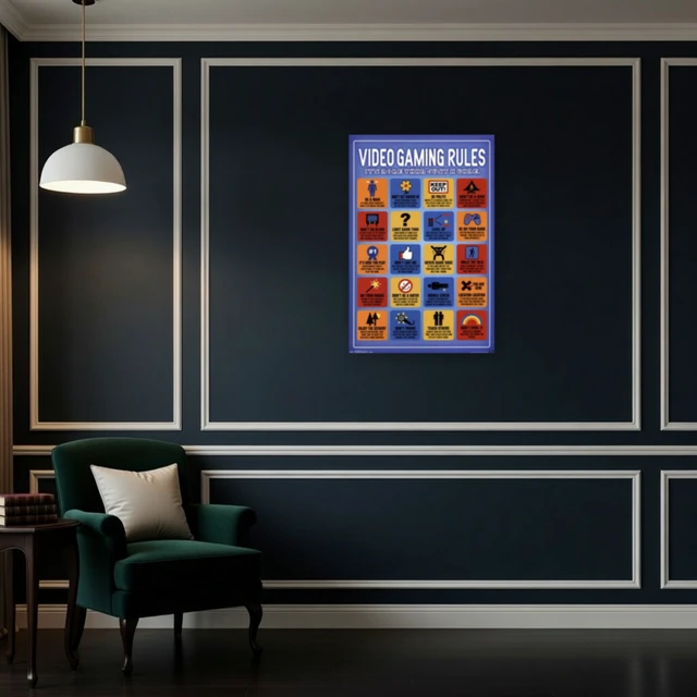 Alt view image 4 of 4 - Video Game Rules Poster Print - 22x34