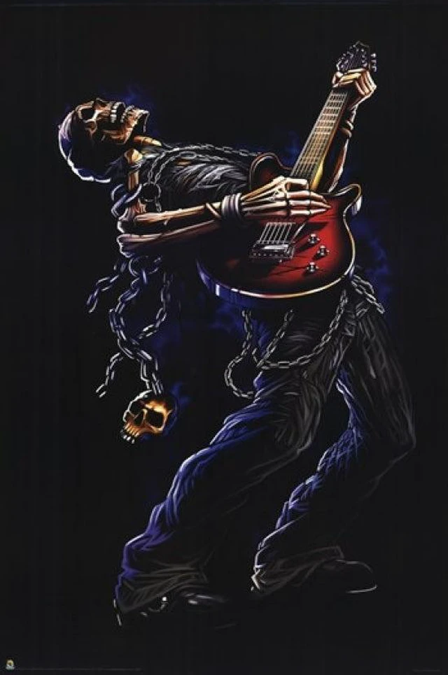 Main image of Bang Your Skull Guitarist Poster - Rock Legend Wall Art