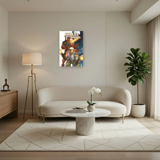Alt view image 3 of 4 - Cable and Deadpool Poster Print - Action-Packed Art