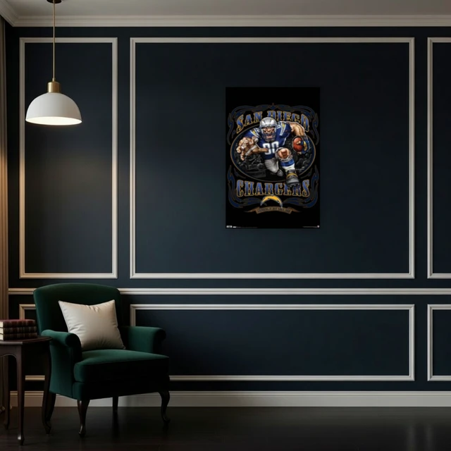 Alt view image 4 of 4 - Chargers Running Back 10 Poster Print - Football Art