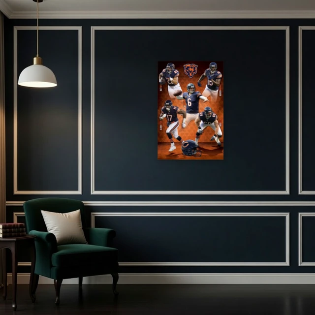 Alt view image 4 of 4 - Chicago Bears Team 14 Poster Print - NFL Fan Art (24 x 36)