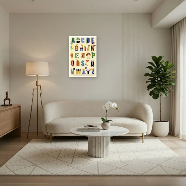 Alt view image 3 of 4 - Disney Alphabet Poster Print - Colorful Educational Wall Art