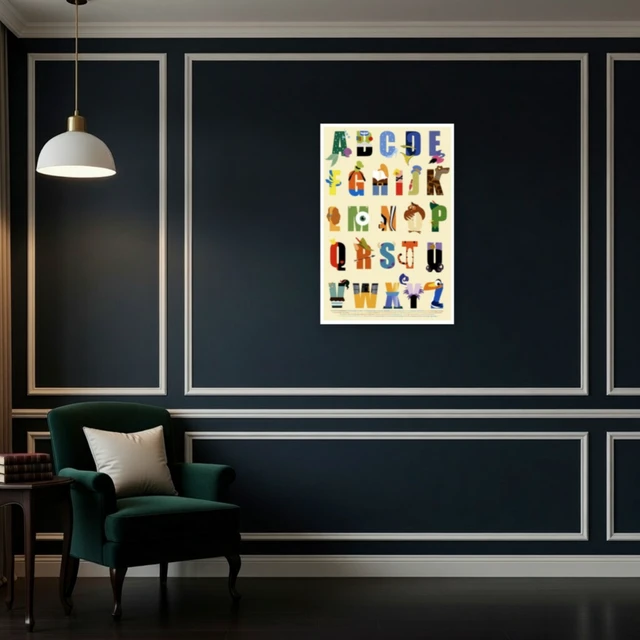 Alt view image 4 of 4 - Disney Alphabet Poster Print - Colorful Educational Wall Art