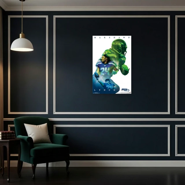 Alt view image 4 of 4 - Seattle Seahawks - Marshawn Lynch Poster Print
