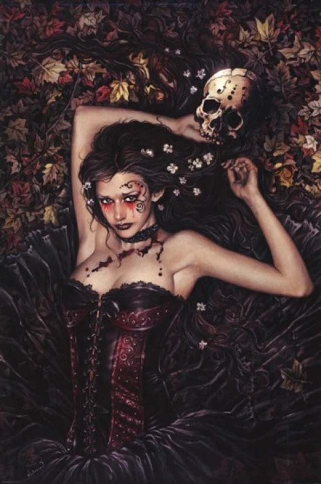 Alt view image 2 of 4 - Skull Girl Poster Art Print by Victoria Frances