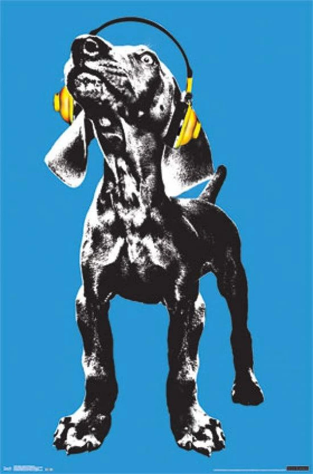 Main image of Puppy Modern Weimaraner Poster Print