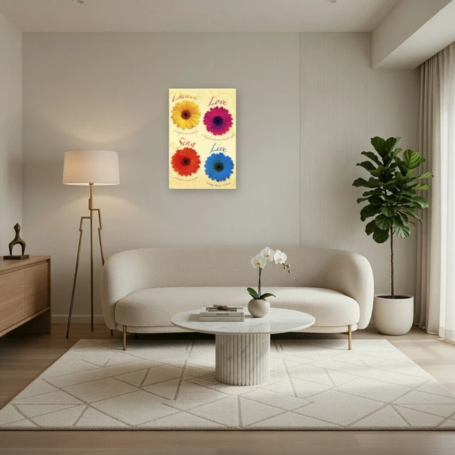 Alt view image 3 of 4 - Daisies Dance Love Sing Live Poster - Inspirational Wall Art
