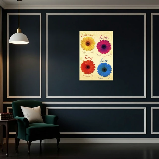 Alt view image 4 of 4 - Daisies Dance Love Sing Live Poster - Inspirational Wall Art
