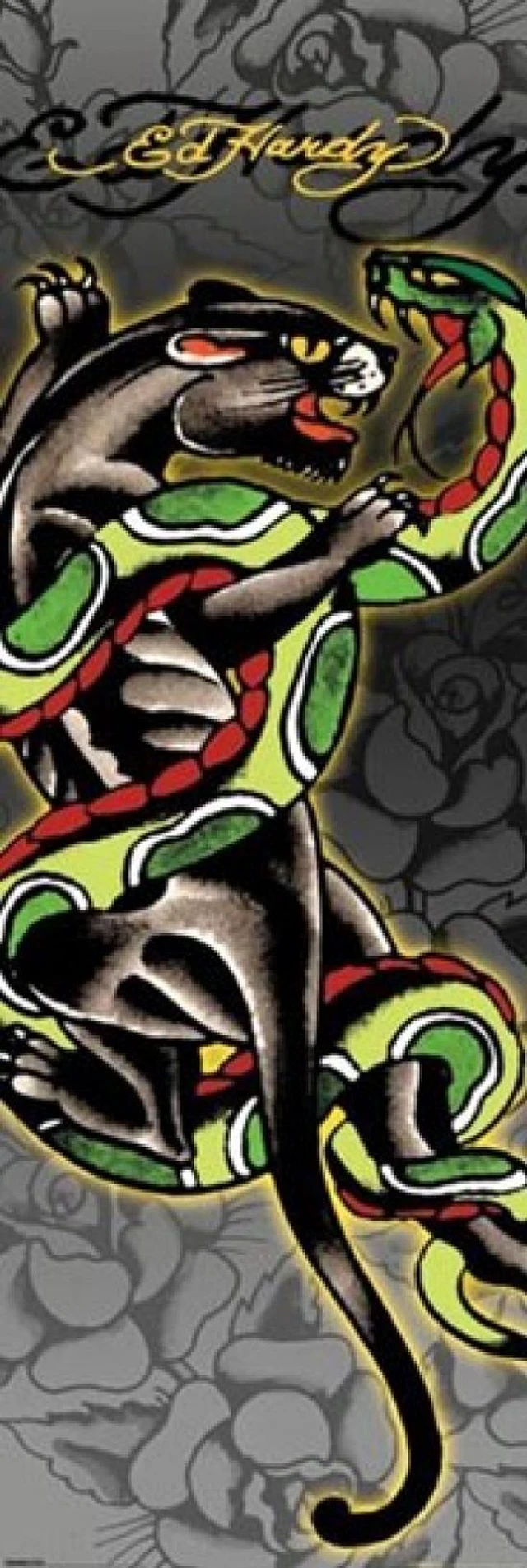 Main image of Ed Hardy - Panther & Snake Poster Print (21 x 62)
