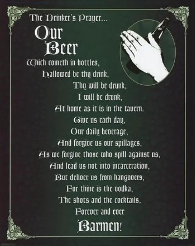 Main image of Drinker's Prayer Poster Print (16 x 20)