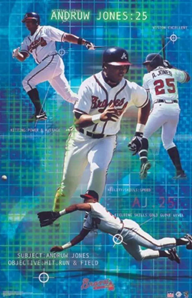 Main image of Atlanta Braves Andruw Jones Hit Run Poster Print (24 x 36)