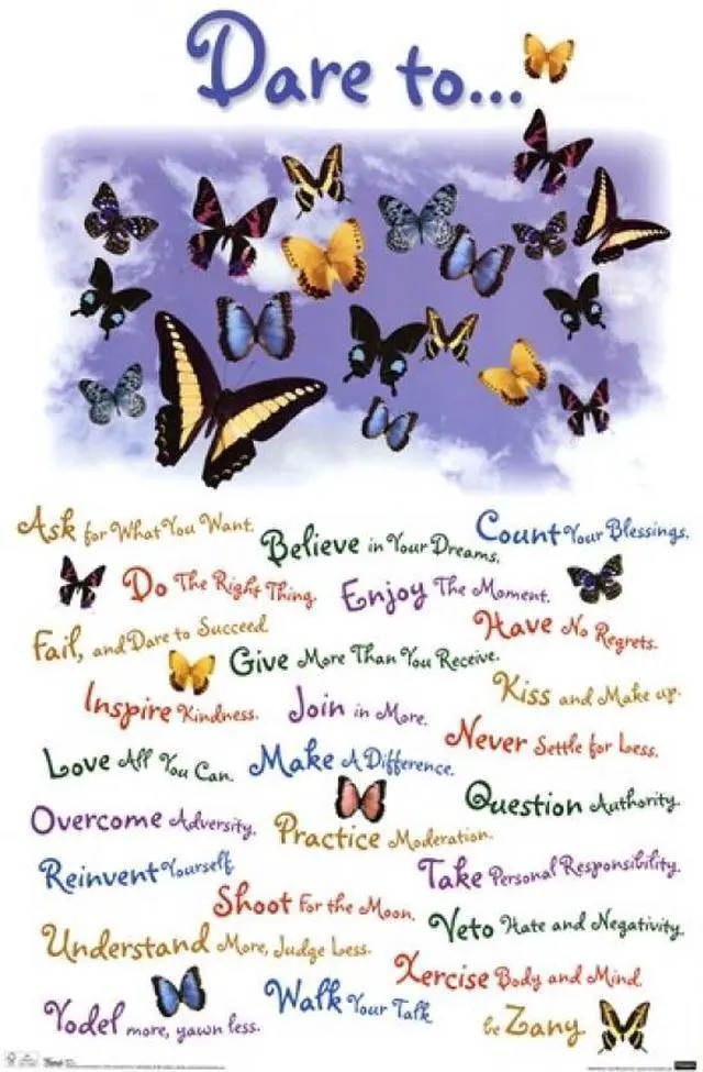 Main image of Dare To - Butterflys Poster Print (24 x 36)