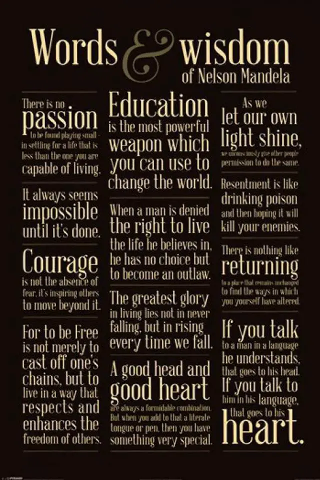 Main image of Nelson Mandela - Words of Wisdom Poster Print (24 x 36)