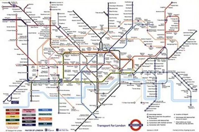 Main image of London Underground Map Poster Print (36 x 24)