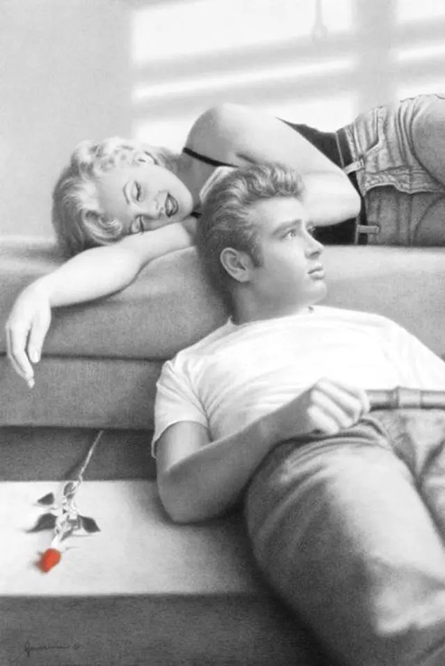 Main image of Flute Song - Marilyn Monroe & James Dean Poster Print (24 x 36)