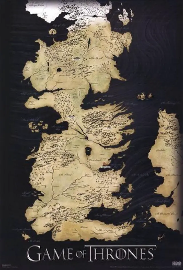 Main image of Game of Thrones - Map of Westros - Vertical Poster Print (24 x 36)