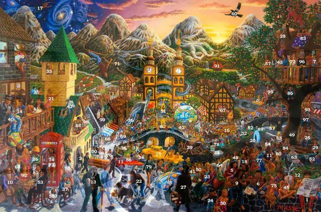 Main image of Tom Masse Magical Mystery Tour 100 Beatles Songs Poster Print (24 x 36)