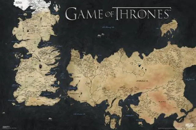 Main image of Game of Thrones Map Map of Weste Poster Print (36 x 24)