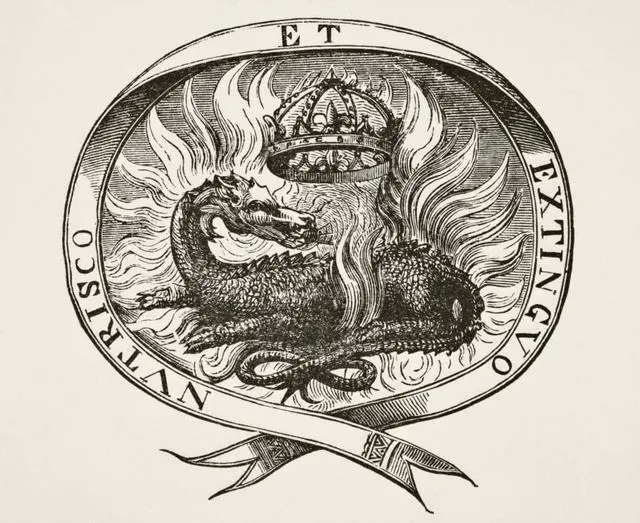 Main image of Device Of Francois I King Of France 1515-1547 A Salamander Amidst The Flames With Motto Nutrisco Et Extinguo I Feed On It And Extinguish It It Was The Popular Belief That Salamanders Lived In Fire And