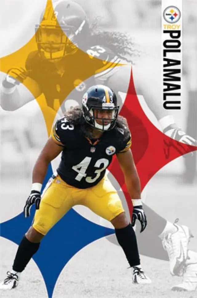 Main image of Pittsburgh Steelers T Polamalu 14 Poster Print 24 X 36