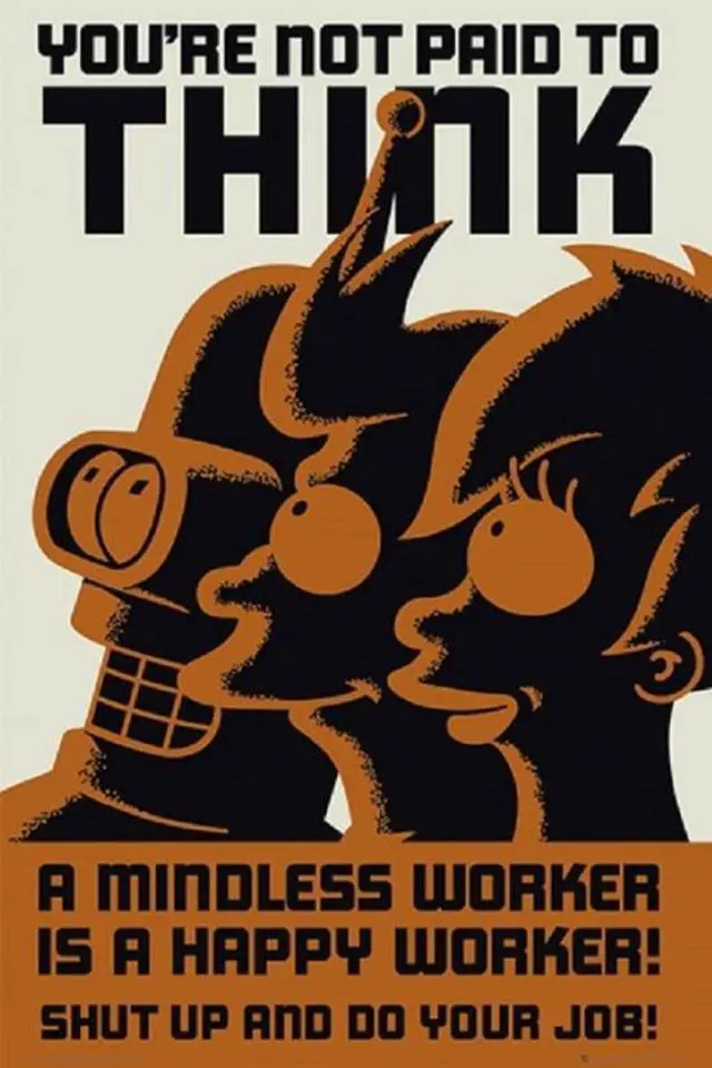 Main image of Futurama Don't Think Poster Print (24 X 36)