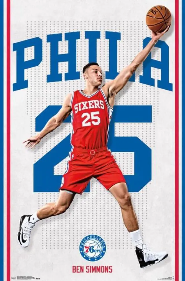 Main image of Philadelphia 76Ers - Ben Simmons 16 Poster Print (22 x 34)