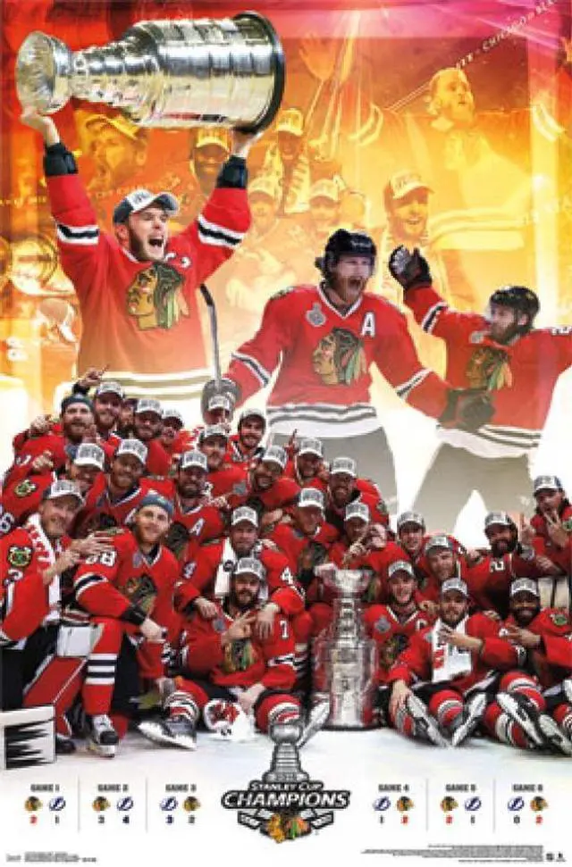 Main image of Posterazzi TIARP13718 2015 Chicago Blackhawks Stanley Cup - Celebration Poster Print - 24 x 36 in.