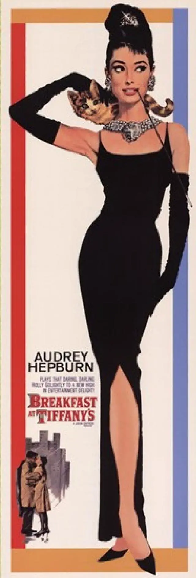 Main image of Audrey Hepburn - Breakfast at Tiffany's - Cat - Door Poster Print (12 x 36)