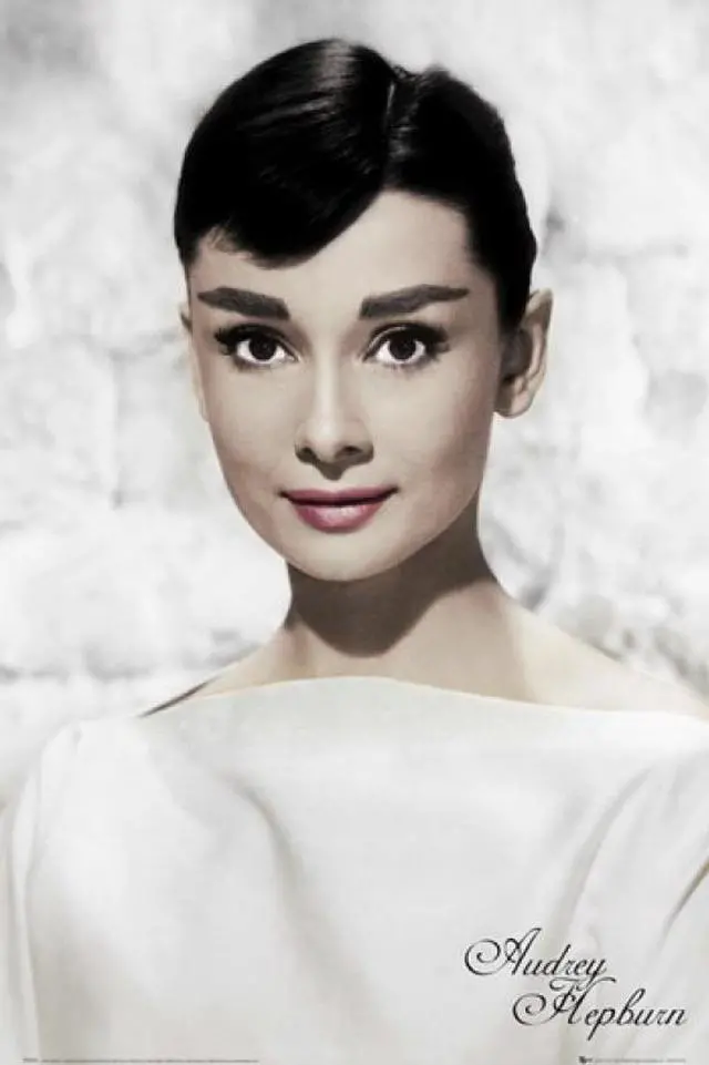 Main image of Audrey Hepburn - White Portrait Poster Print (24 x 36)