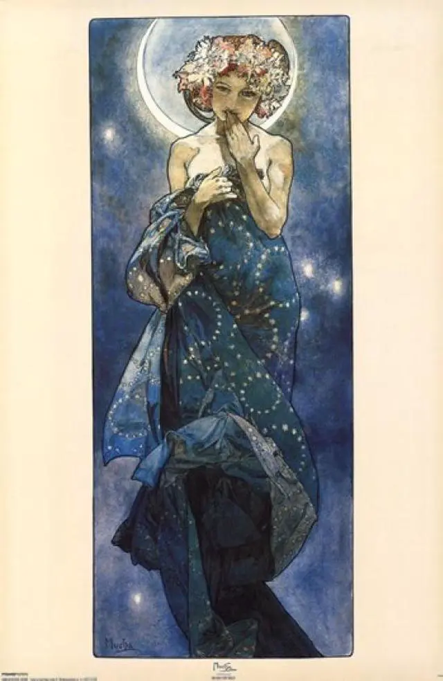 Main image of Moon Poster Print by Alphonse Mucha (22 x 34)