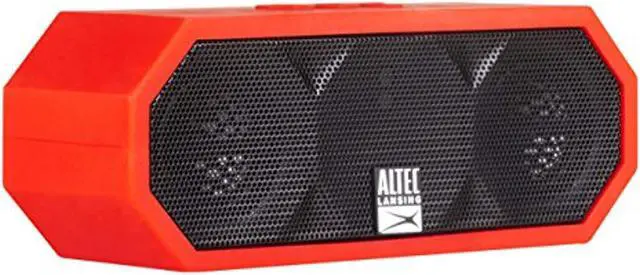 Main image of altec lansing imw457 jacket h2o lightweight, great sound compact handsfree waterproof indoor/outdoor bluetooth speaker, ultimate audio bluetooth wireless 30ft range red