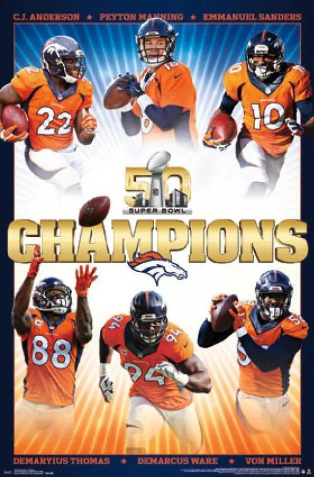Main image of Super Bowl 50 - Denver Broncos Champions Poster Print (22 x 34)