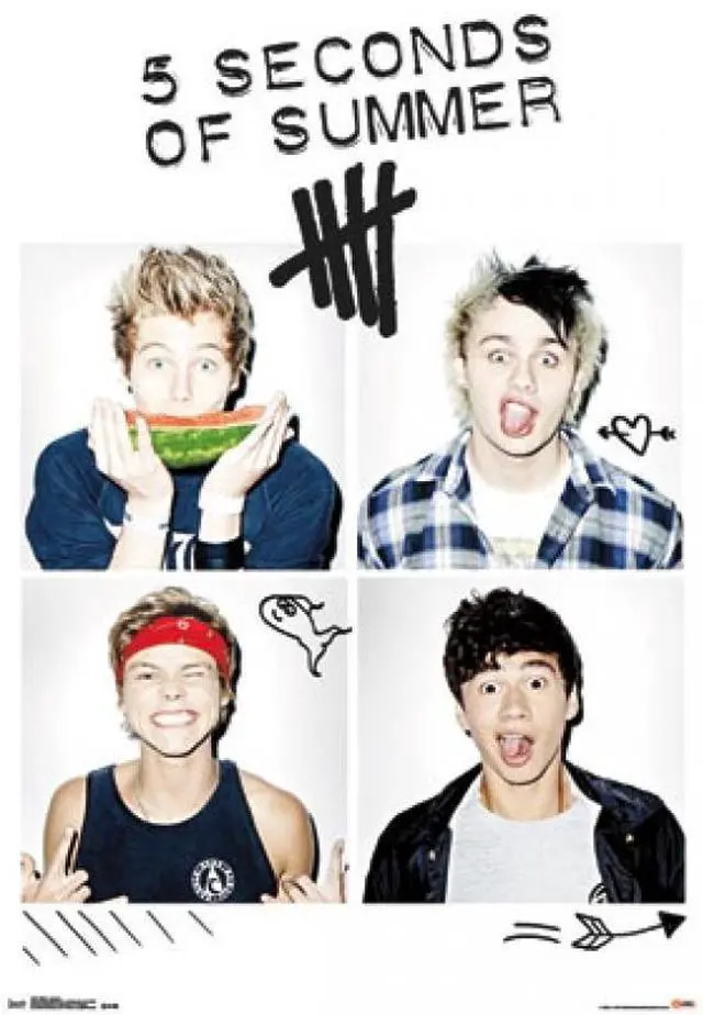 Main image of 5 Seconds of Summer 5SOS - Squares Poster Print (22 x 34)