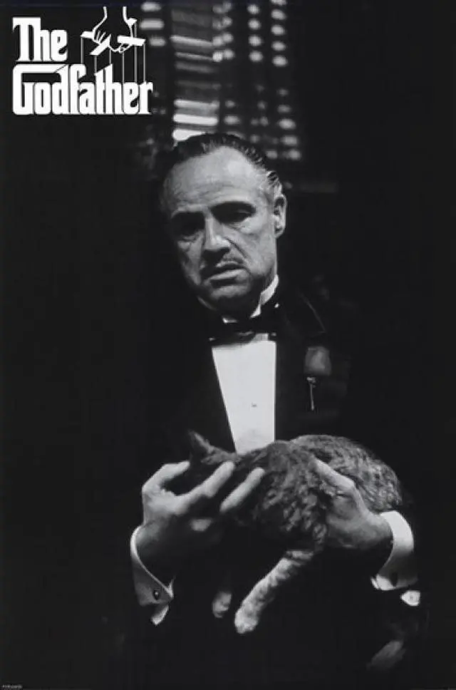 Main image of Godfather - Cat - Black & White Poster Print (22 x 34)